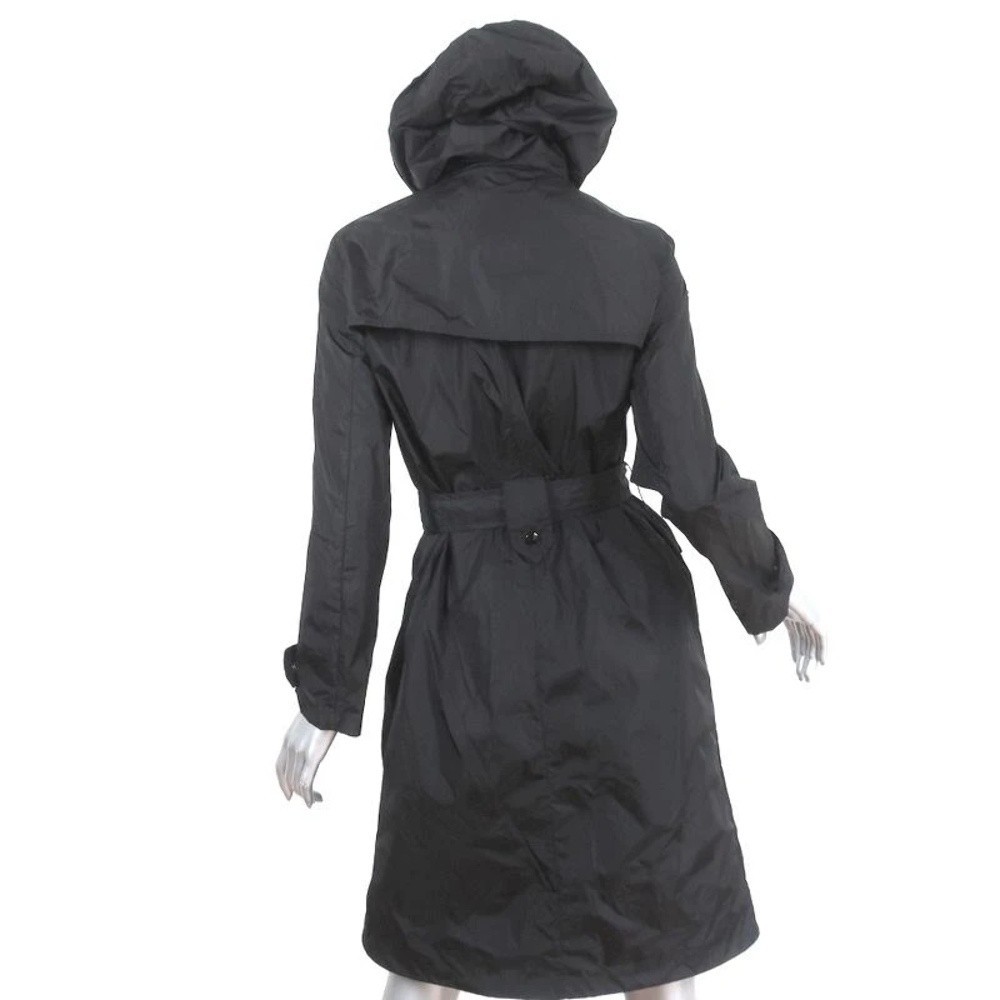 Prada Nylon Trench Coat Black Size 36 Belted Lightweight Coat - Picture 7 of 12